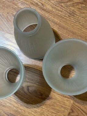 Frosted Ribbed glass bell-shaped Ceiling Fan Shade, set of 3